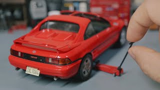 Toyota MR2 SW20 Model Car Full Build Step By Step FUJIMI [upl. by Coretta]