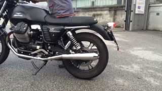 Moto Guzzi V7  Mistral Exhausts [upl. by Ynnal]