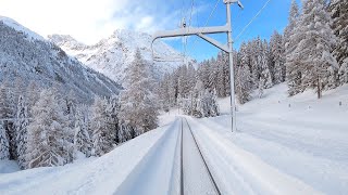 ★ 4K 🇨🇭Samedan  Albulabahn  Chur cab ride after over 1 meter snowfall 122020 [upl. by Eirrehc]