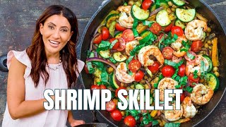 BEST 20 Minute Shrimp Skillet Recipe  The Mediterranean Dish [upl. by Epoillac857]