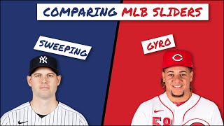 COMPARING MLB SLIDERS Gyro vs Sweeping [upl. by Anglim]