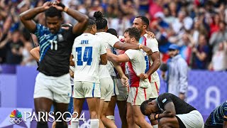 France DETHRONES Fiji in rugby gold medal match behind Antoine Duponts performance  Paris Olympics [upl. by Tilford]