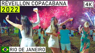 ðŸ‡§ðŸ‡· Rio de Janeiro New Year 2022 Celebration  RevÃ©illon de Copacabana Brazil ã€4Kã€‘ [upl. by Deehsar]