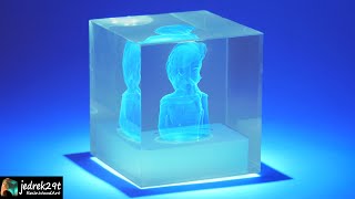 3D Hologram Project from Clear Epoxy  RESIN ART [upl. by Baler448]