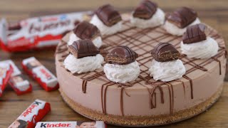 NoBake Kinder Bueno Cheesecake Recipe [upl. by Anaiviv]