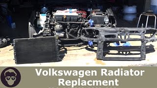 Volkswagon Radiator Replacement BumperHeadlightFront Clip Removal [upl. by Chemesh168]