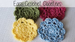 Easy Crochet Coasters  Great Beginner ProjectStash Buster  Sewrella [upl. by Alaunnoif]