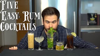 The 5 Easiest RUM Cocktails to Make at Home [upl. by Nurav]