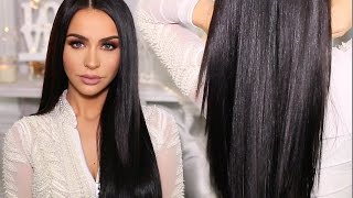 HOW TO SLEEK amp SHINY STRAIGHT HAIR  Carli Bybel [upl. by Delp]