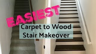 Stair Makeover EASY Remodel DIY [upl. by Fitzsimmons]