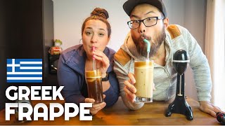 How to make European Whipped Coffee  Greek Frappe  Around The World in 50 Foods [upl. by Lienaj]