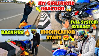 MODIFICATION START 😍MY GIRLFRIEND REACTION 🤯FULL SYSTEM EXHAUST 🔥DoraemonVlogs010 Ducati bike [upl. by Dan945]