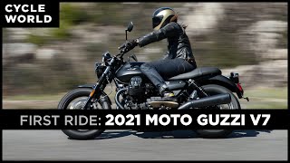 2021 Moto Guzzi V7 Stone First Ride Review [upl. by Farman]