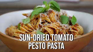 SunDried Tomato Pesto Pasta  The Tastiest Recipe [upl. by Sixla]