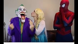 Spiderman amp Frozen Elsa Joker scam love between [upl. by Trilley347]