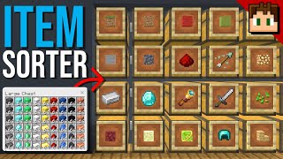 Minecraft Bedrock Easiest MULTI ITEM SORTER Tutorial 121 [upl. by Aserehtairam]