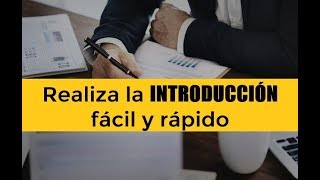 CÓMO HACER LA INTRODUCCIÓN DE UN TRABAJO DE INVESTIGACIÓN [upl. by Nnylhsa]