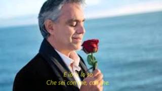 Con Te Partirò  Andrea Bocelli  Lyrics [upl. by Aizti]