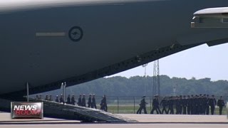 First MH17 bodies arrive in Netherlands [upl. by Obediah880]