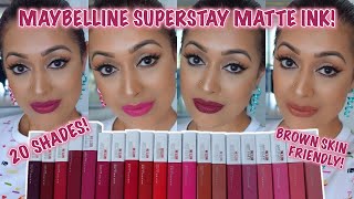 TWENTY Maybelline SuperStay Matte Ink Lip Swatches [upl. by Andersen]