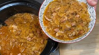 Polish Bigos in slow cooker recipe sauerkraut [upl. by Onder263]