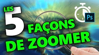 LES 5 FAÇONS DE ZOOMER EN 1 MINUTE   tuto photoshop [upl. by Enyrehtac]