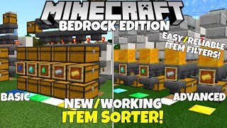 Minecraft Bedrock New Reliable ITEM SORTER Basic amp Advanced Design Tutorial MCPE Xbox PC Ps4 [upl. by Tiffa]