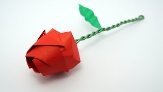 Origami Rose tutorial Davor Vinko [upl. by Adyol]