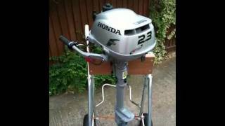 Honda 23hp outboard demonstration wwwelyboatchandlerscom [upl. by Ainivad]