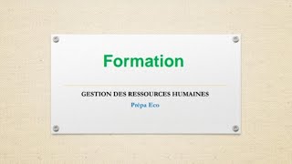 Gestion des Ressources humaines  La formation [upl. by Alexandro447]