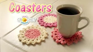 Crochet Drink Coaster Pattern  How to Crochet a Classic Round Motif [upl. by Norrie]