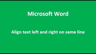 Align text left and right on same line  Microsoft Word [upl. by Dane]