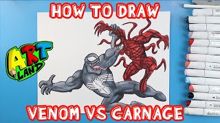 How to Draw VENOM VS CARNAGE [upl. by Doersten234]