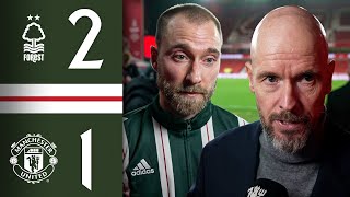 Erik ten Hag amp Christian Eriksen Reaction To Forest Defeat [upl. by Aline]