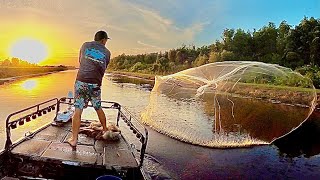 Catching EXOTIC FISH in a MASSIVE CAST NET  How to throw a cast net [upl. by Helfand]