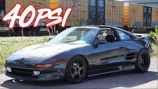 Rowdy K20 MR2 on 40PSI Encounters Supercar on the Highway [upl. by Karlen]