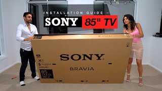 ITS TOO BIG 😜  85quot Sony X80X800X8000 Android TV UNBOXING amp Installation Guide [upl. by Zelten]