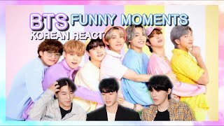 Korean React To BTS FUNNY MOMENTS [upl. by Jori]