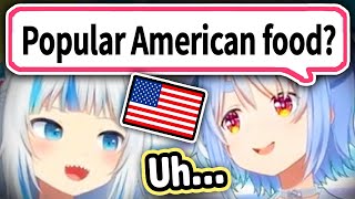 Gura Teaches Pekora About American Food【Hololive】 [upl. by Notsnhoj]