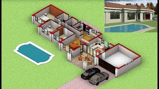 3 Bedroom House Plan  Single Storey House Design [upl. by Uehttam216]