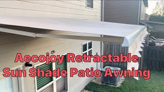 Aecojoy 13’X8’ Retractable Sun Shade Patio Awning DIY Install amp Review [upl. by Linea]