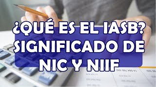 ¿QUE SIGNIFICA NIC y NIIF  IASB  CONTABILIDAD BASICA [upl. by Remsen169]