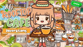 Miga World ROOFTOP CAFE ☕🥯 DECORATIONS  CAFE HOUSE DESIGN Miga town tocaboca [upl. by Yrellih]