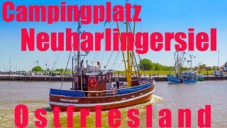 Nordsee  Camping  Neuharlingersiel in toller Lage direkt hinter dem Deich am Meer in Ostfriesland [upl. by Zahavi541]