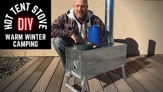 Make a Simple Cheap Hot Tent Wood Stove  DIY [upl. by Neicul]