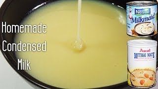 Homemade Condensed Milk Recipe  Basic Recipes  Made using Milk [upl. by Kcirdderf]