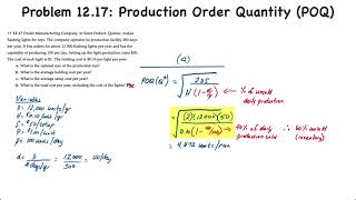 Inventory Management Production Order Quantity POQ [upl. by Monney]