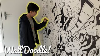 EPIC WALL DOODLE  Sharpie  Copic Doodle Art by Shrimpy [upl. by Auos544]