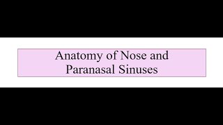 Nose and Paranasal Sinuses [upl. by Kimberly15]