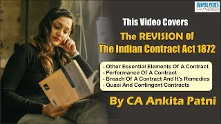 CA Foundation  The Indian Contract Act 1872 Revision by CA Ankita Patni [upl. by Noillid]